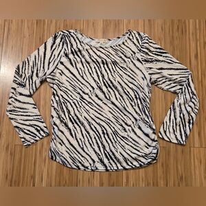 NWOT Parallel Skies Zebra Print Long Sleeve Top